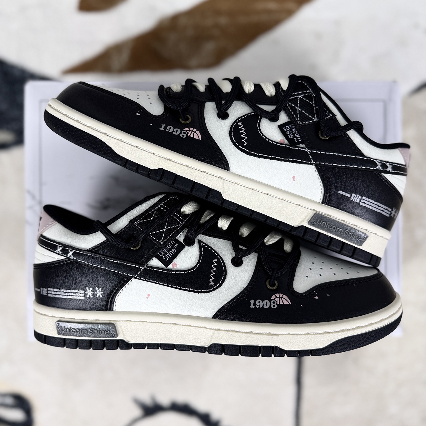 Nike Dunk Low 'Unicorn Shine Black White' Leather Sneakers - Limited Edition 8 i1759609471447 5268 0 7