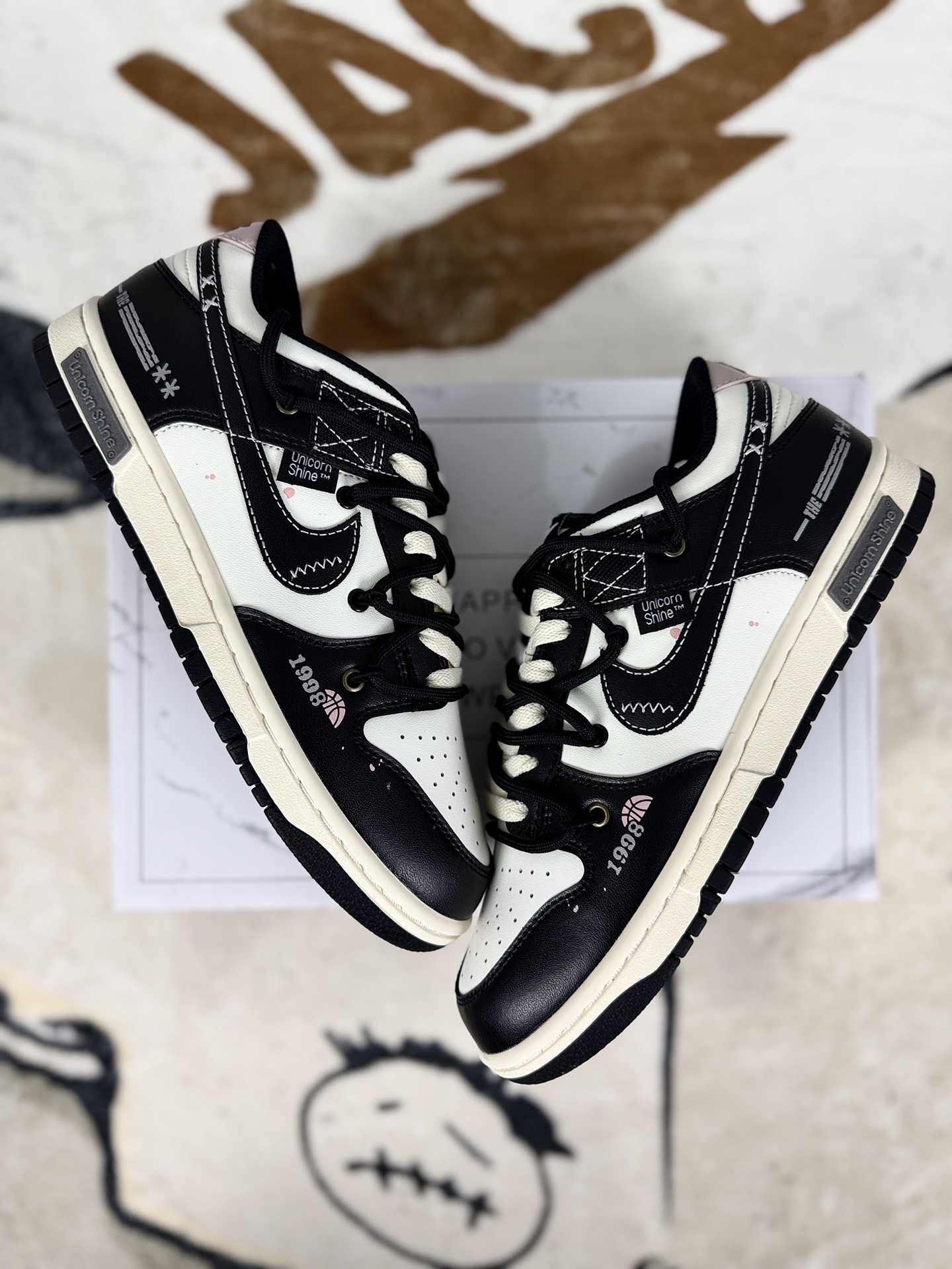 Nike Dunk Low 'Unicorn Shine Black White' Leather Sneakers - Limited Edition 5 i1759609471762 3459 0 6