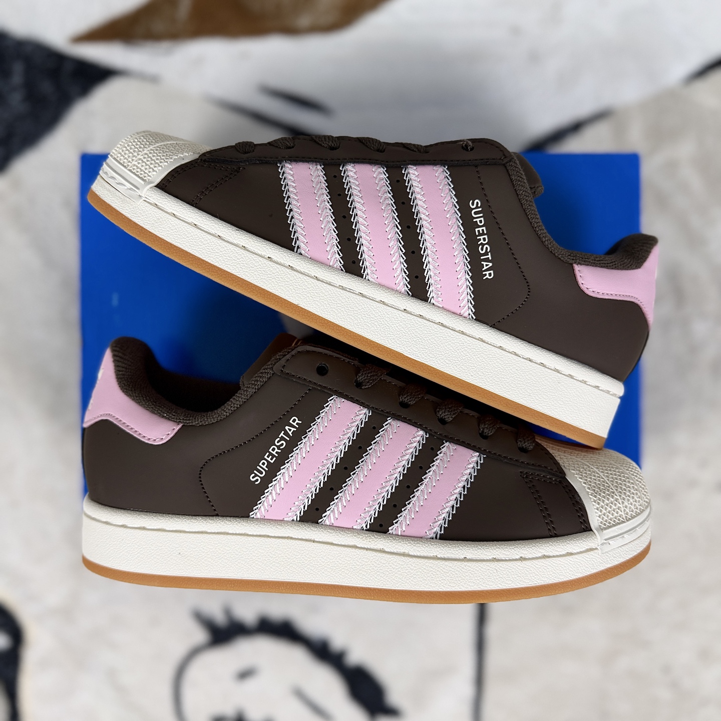 Adidas Originals Superstar Brown Pink Classic Sneakers Unisex Fashion Shoes 9 i1760035088965 1683 0 7