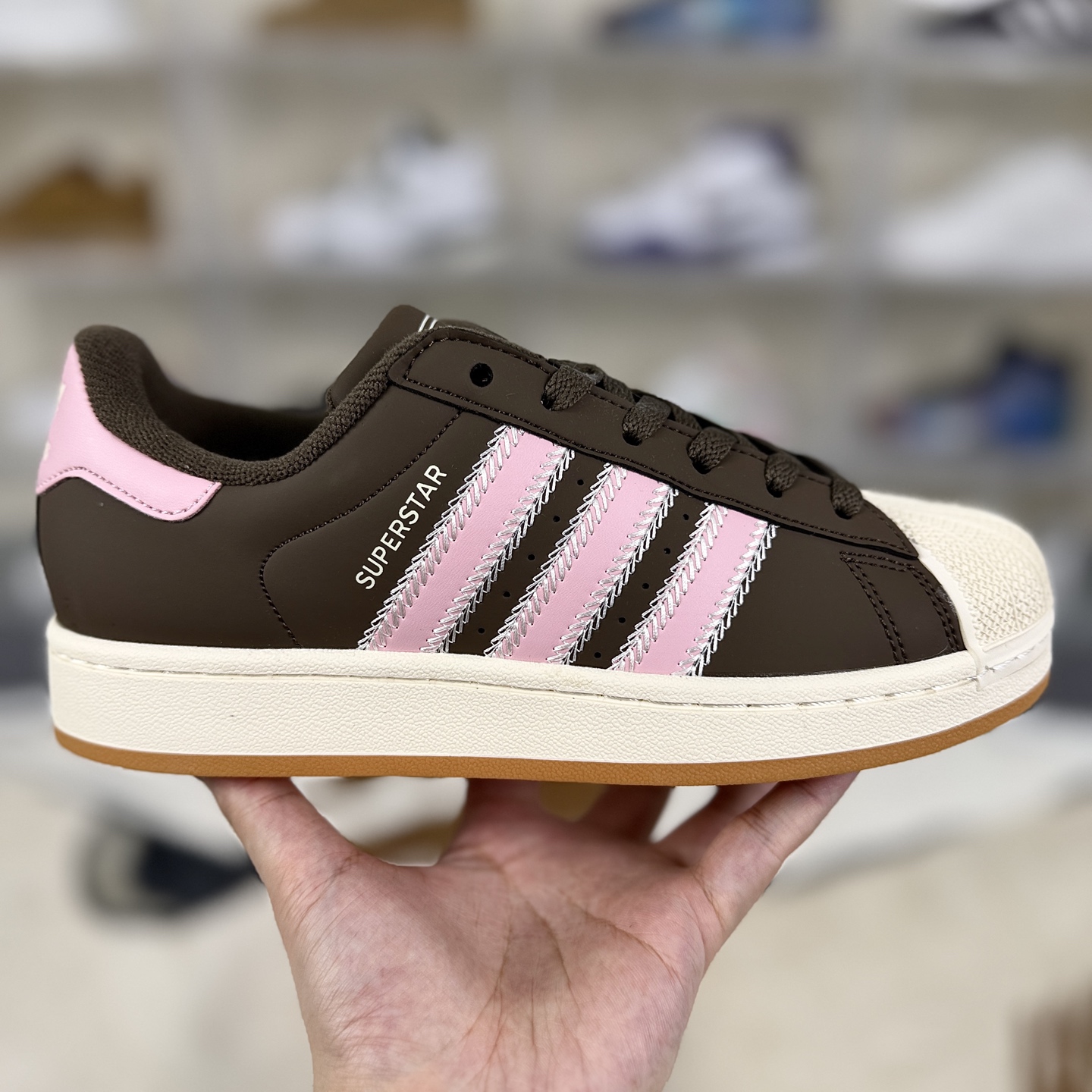 Adidas Originals Superstar Brown Pink Classic Sneakers Unisex Fashion Shoes 8 i1760035089053 8291 0 5