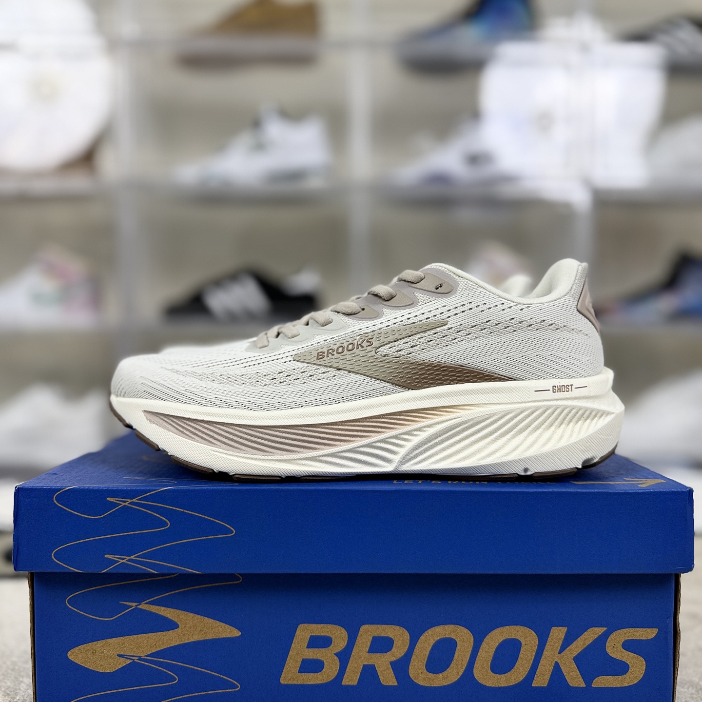 Brooks Ghost 17 Men's Running Shoes - White/Brown, Comfortable and Durable 10 i1760298231384 2974 0 8