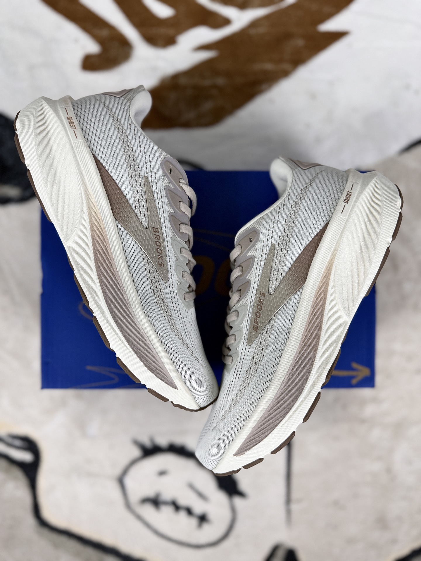 Brooks Ghost 17 Men's Running Shoes - White/Brown, Comfortable and Durable 6 i1760298301970 2736 0 6