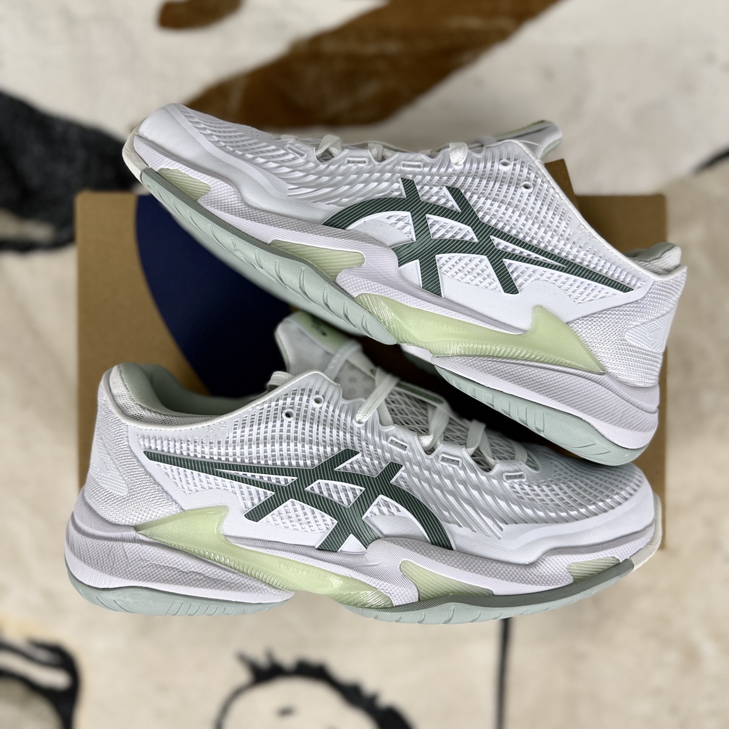 Asics Court FF 3 Novak White/Green Tennis Shoes - Comfort, Durability, Style 8 i1760391885950 5784 0 7