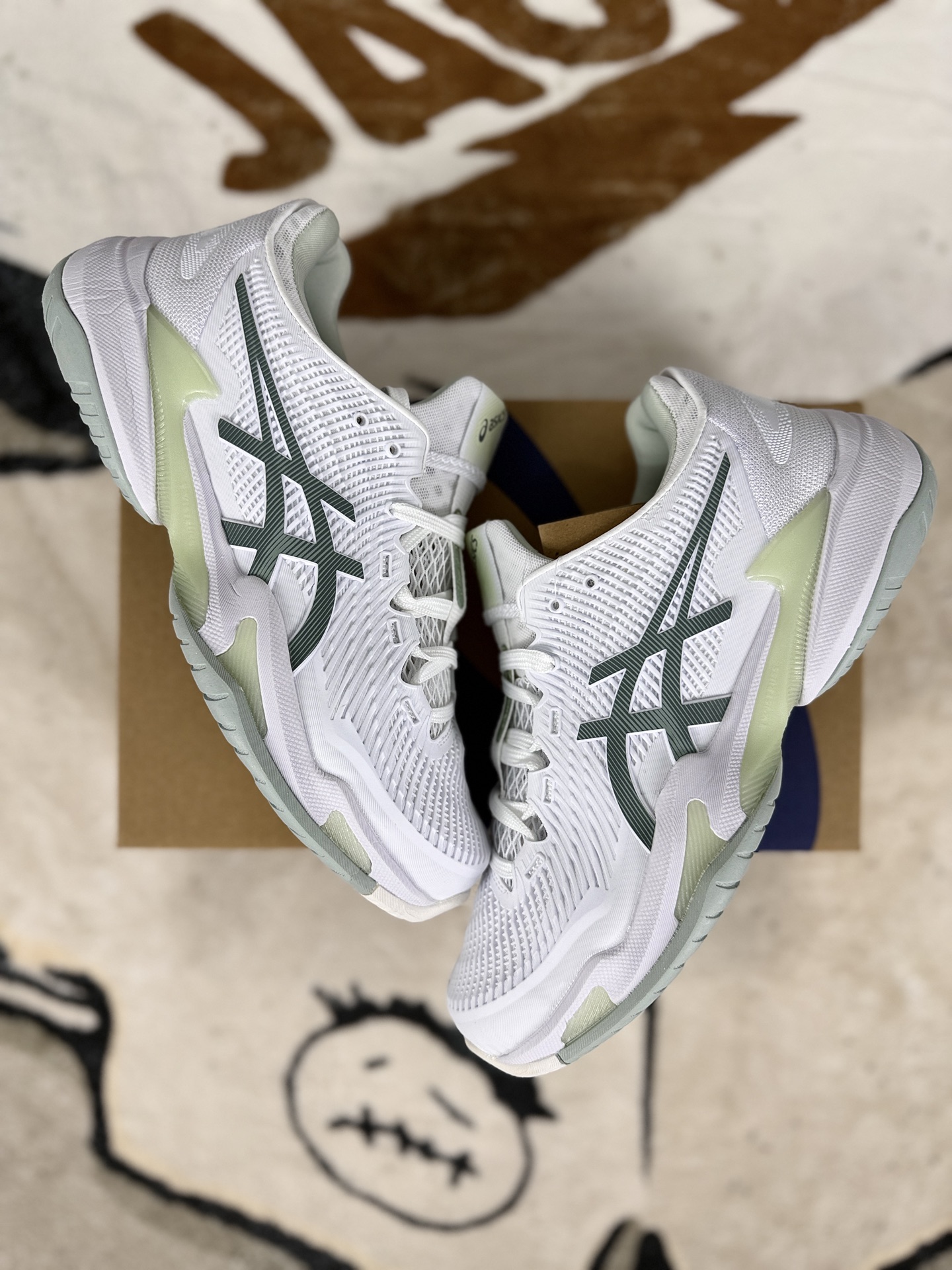 Asics Court FF 3 Novak White/Green Tennis Shoes - Comfort, Durability, Style 5 i1760391887202 6612 0 6