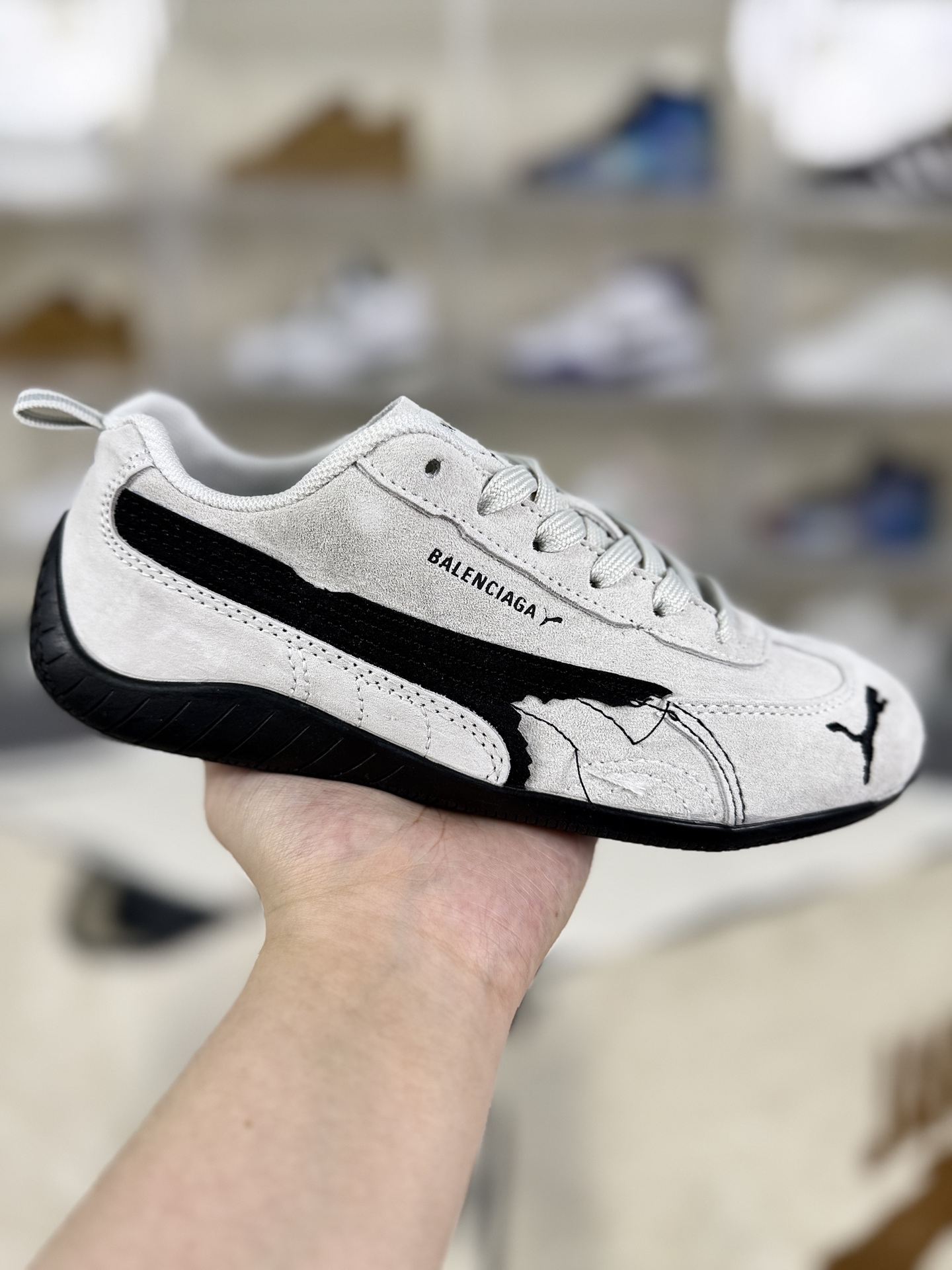 PUMA x Balenciaga Speedcat OG Low-Profile Suede Racing Shoes