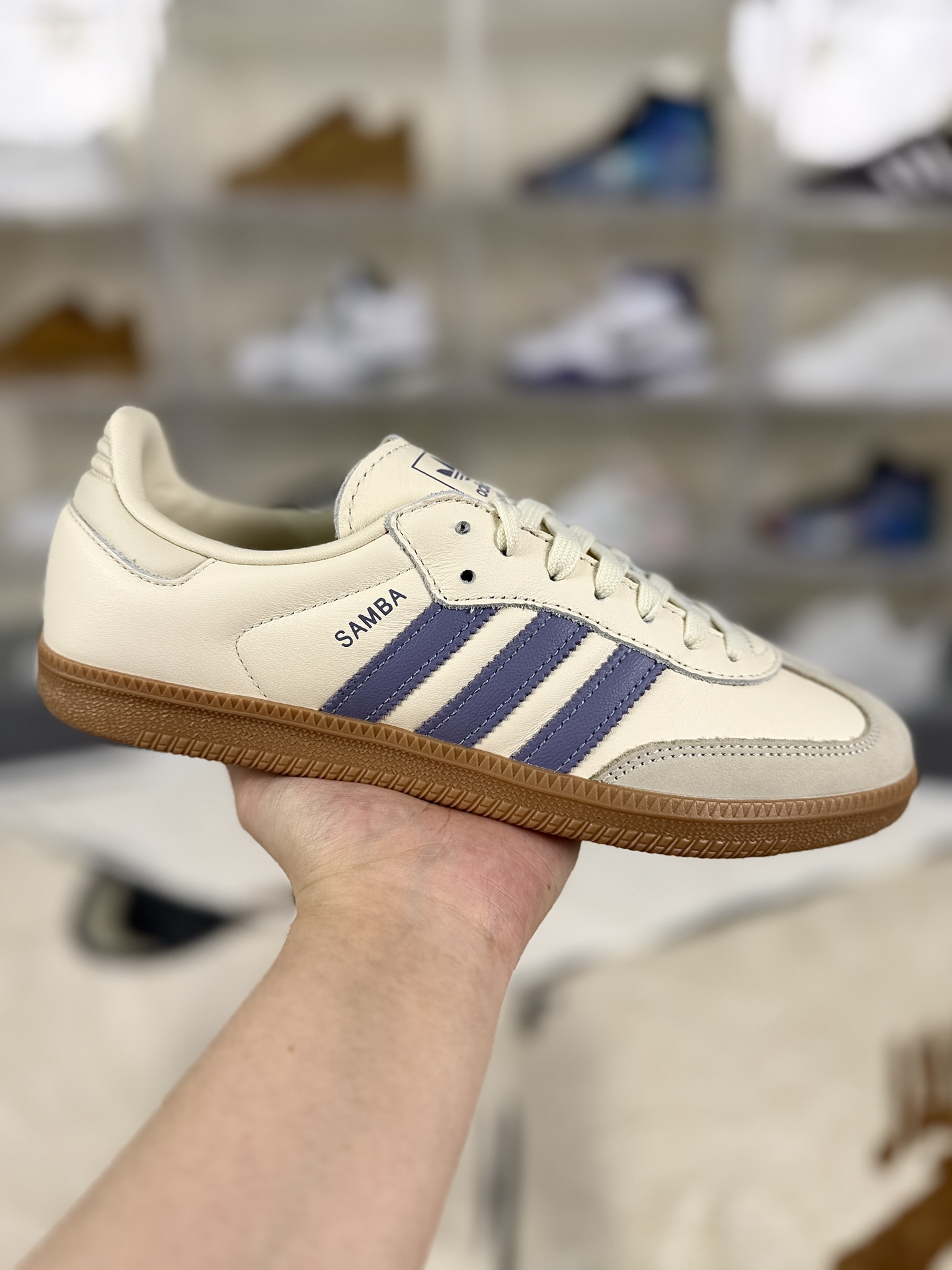 Adidas Originals Samba OG Women's Low-Top Sneakers - Off White/Purple