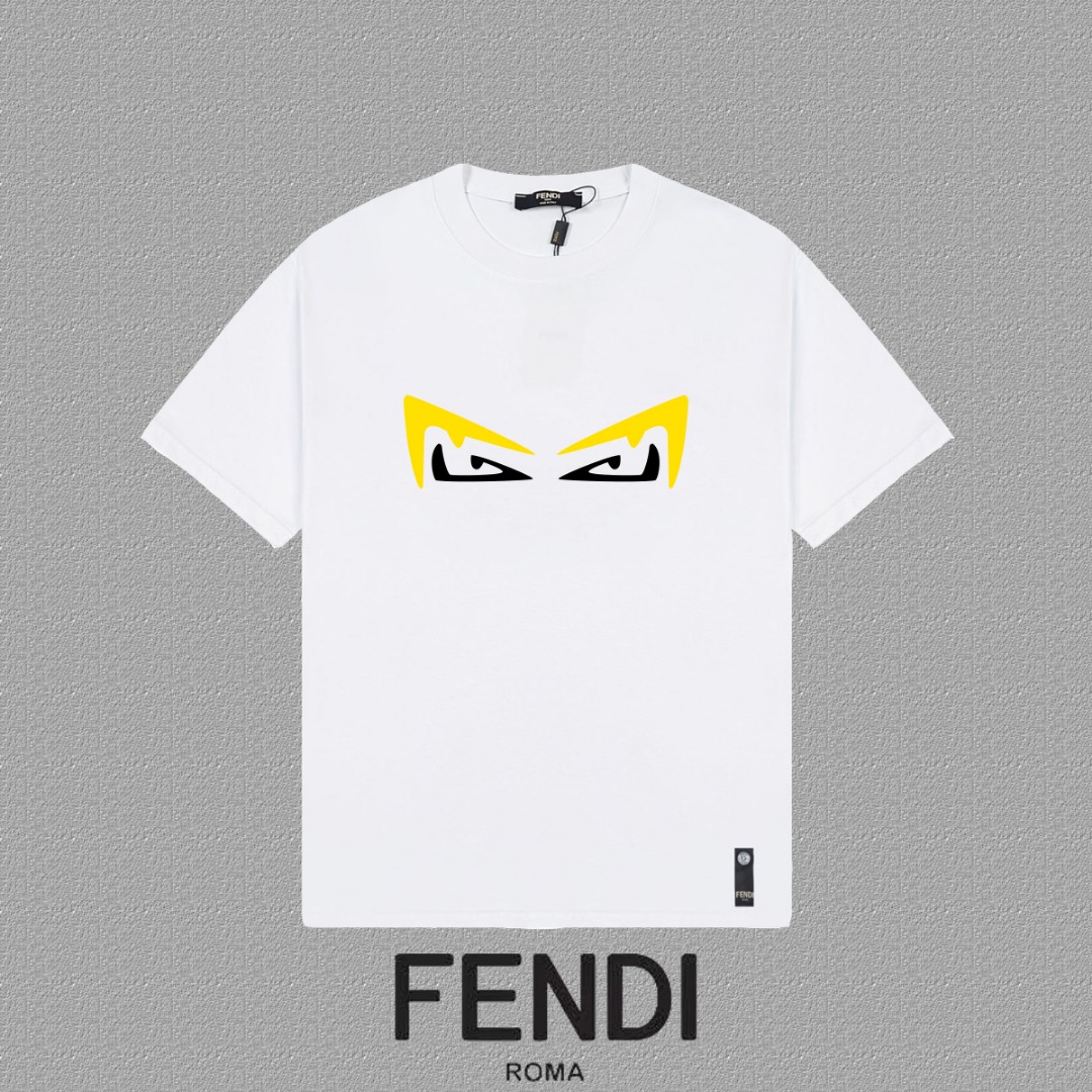 P80✨🔥 [FENDI Fendi] Camiseta de manga corta 2026FW con logo de placa gruesa de silicona, tejido de alta gama de doble …