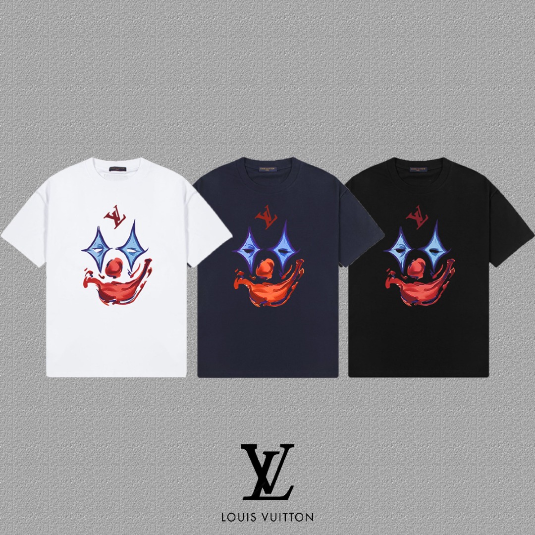 Louis Vuitton 2025FW Clown Print Cotton T-Shirt, Unisex Style 4 o 1ihiegcdg9bg1cipb9puv192f0
