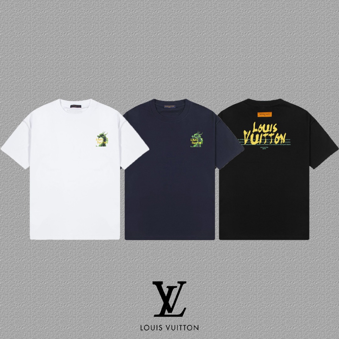 Louis Vuitton 2025FW Dragon Print Cotton T-Shirt, Unisex Style 4 o 1ihifckad14mq32f1jilk4g145r0