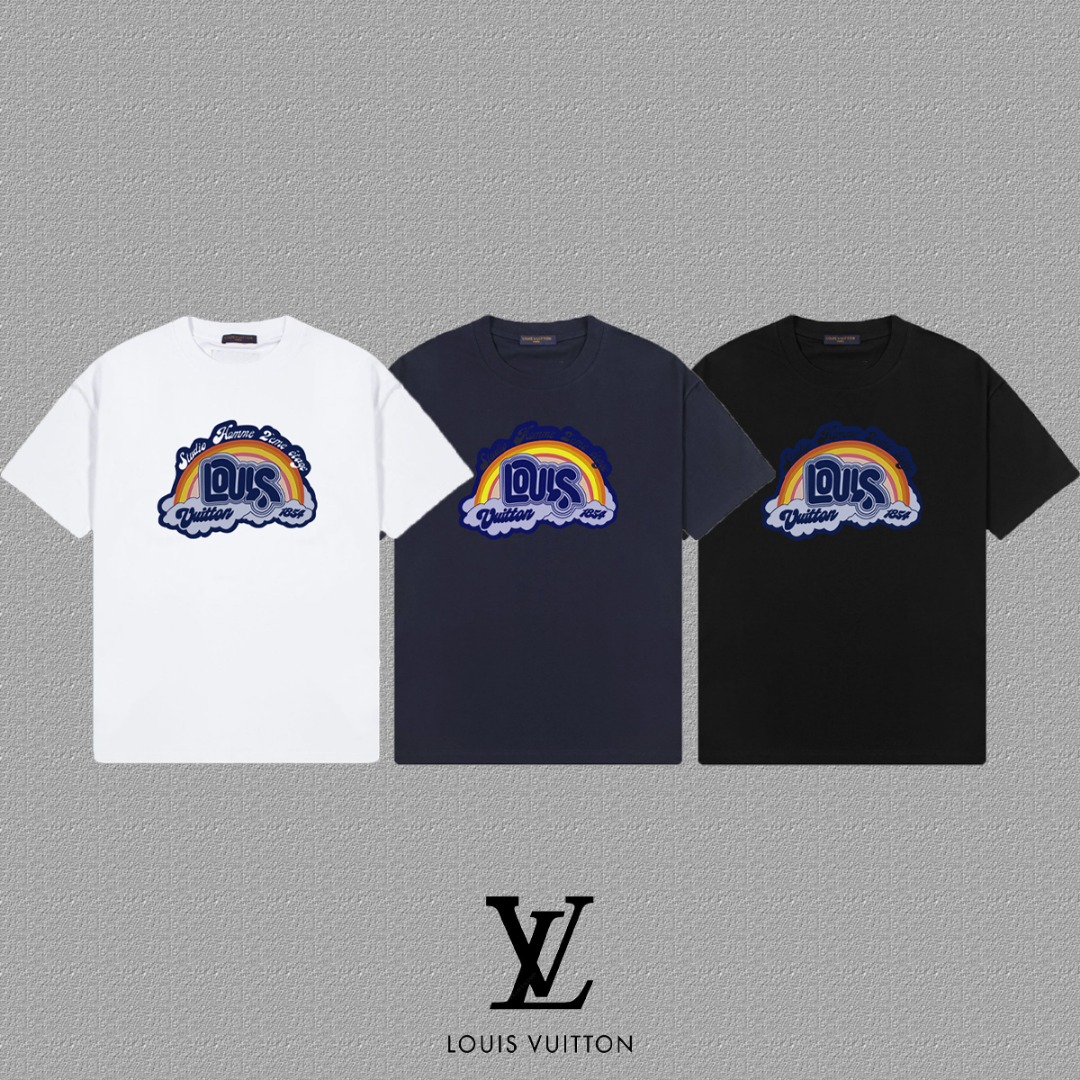 Louis Vuitton Rainbow-Logo Cotton Tee - Stylish & Comfortable 4 o 1ihigv1d4vfbt1l1ute15qv8db0