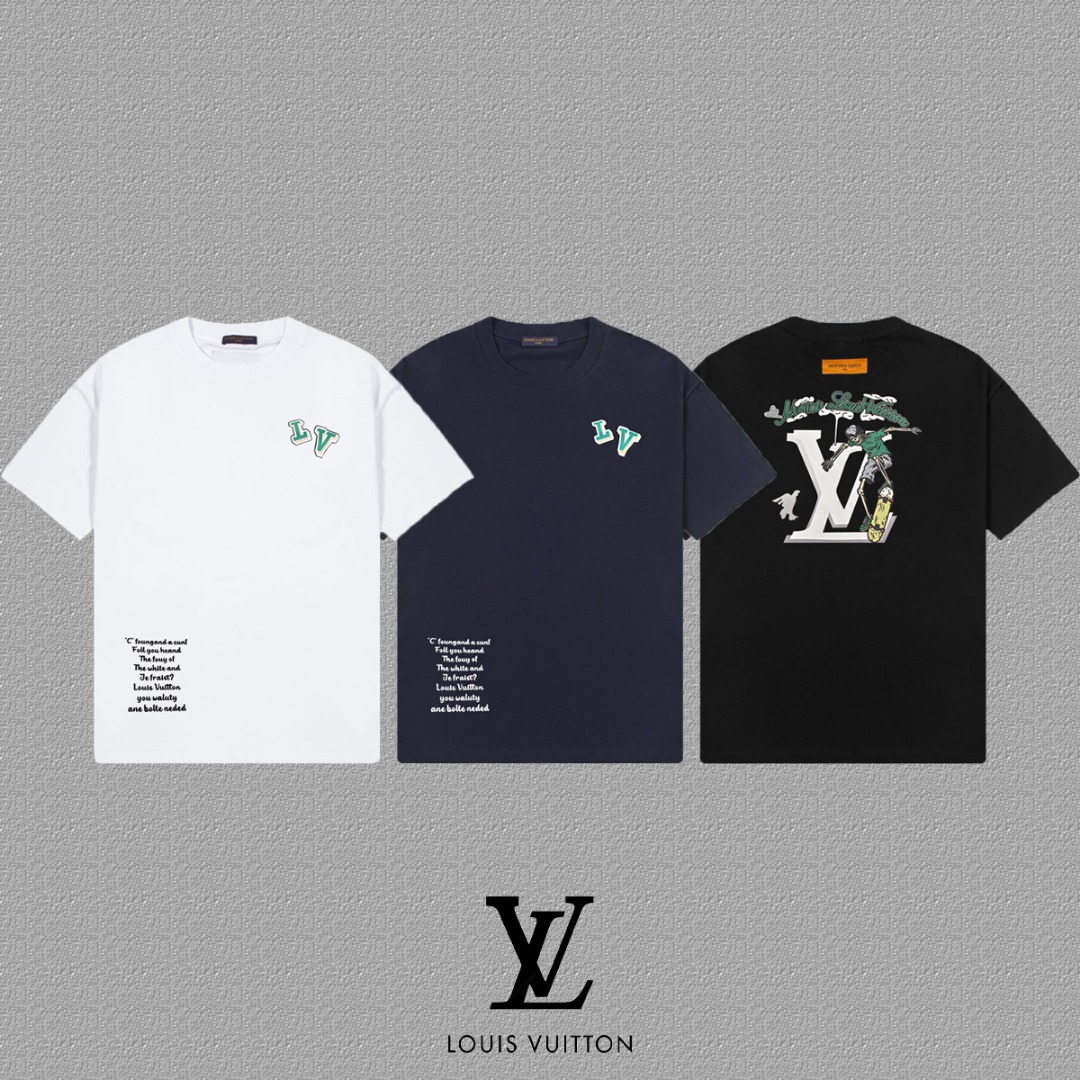Louis Vuitton 2025FW Cotton Crewneck T-Shirt with LV Lettering Print 4 o 1ihih7e2riga1gvu14e81mmnjo0