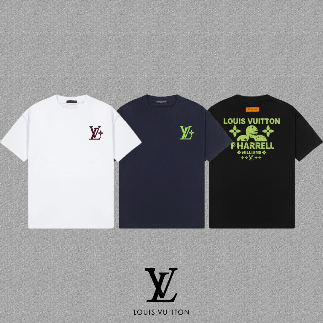 Louis Vuitton 2025FW Men's T-Shirt with LV Letter Print - Cotton Fabric 4 o 1ihii3g1o1dhd1ummvv6vj31a280