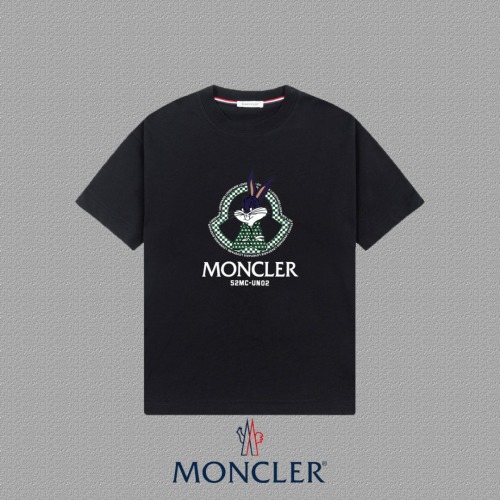 MONCLER 2025FW Logo Print Short Sleeve T-Shirt, Unisex Heavyweight Cotton Tee