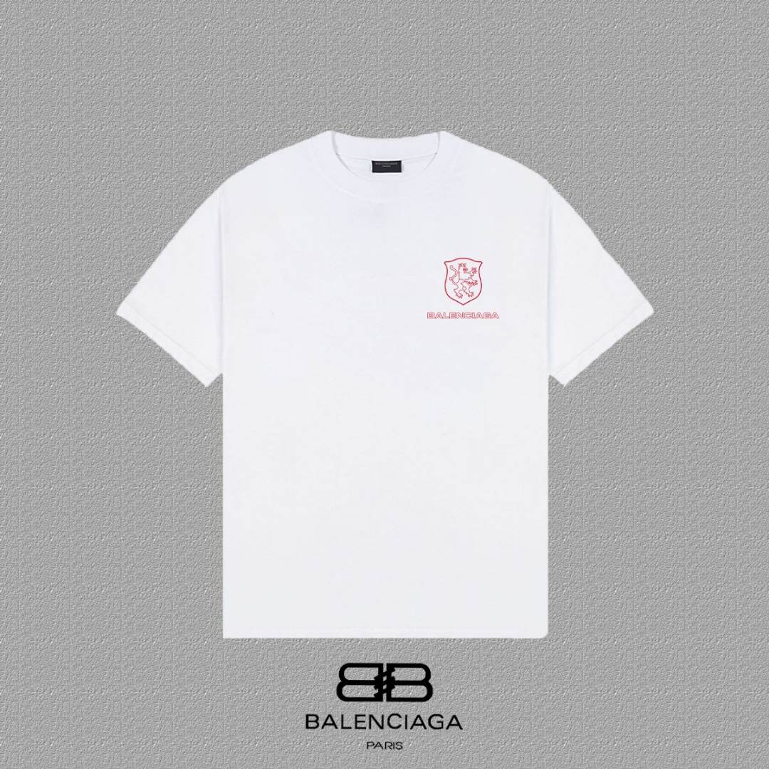 P70 [BALENCIAGA] Camiseta de manga corta con estampado lettering Paris. Tejido pesado de algodón peinado de 300 g, teji…