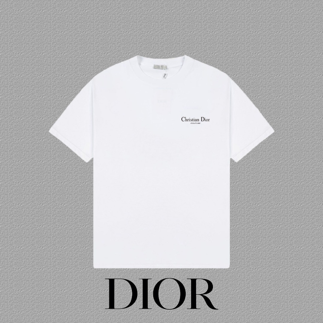 P80✨🔥 [Dior] Camiseta de manga corta 2026FW con estampado de LOGO, tejido de 300 g de hilo doble de alta gama 26s, tej…