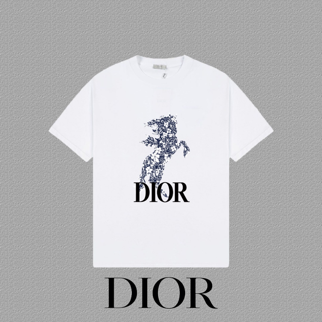 P80✨🔥 [DIOR Dior] Camiseta de manga corta 2026FW, estampado de letras, tejido de alta gama 32s de doble hilo de 260 g,…