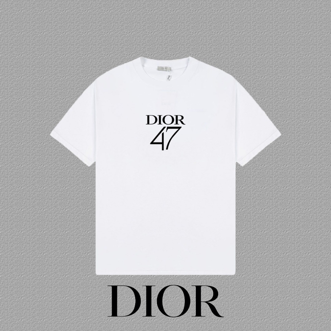 P80✨🔥 [DIOR] Camiseta de manga corta 2026FW, estampado de letras, tejido de alta gama de hilo doble 32s de 260 g, teji…