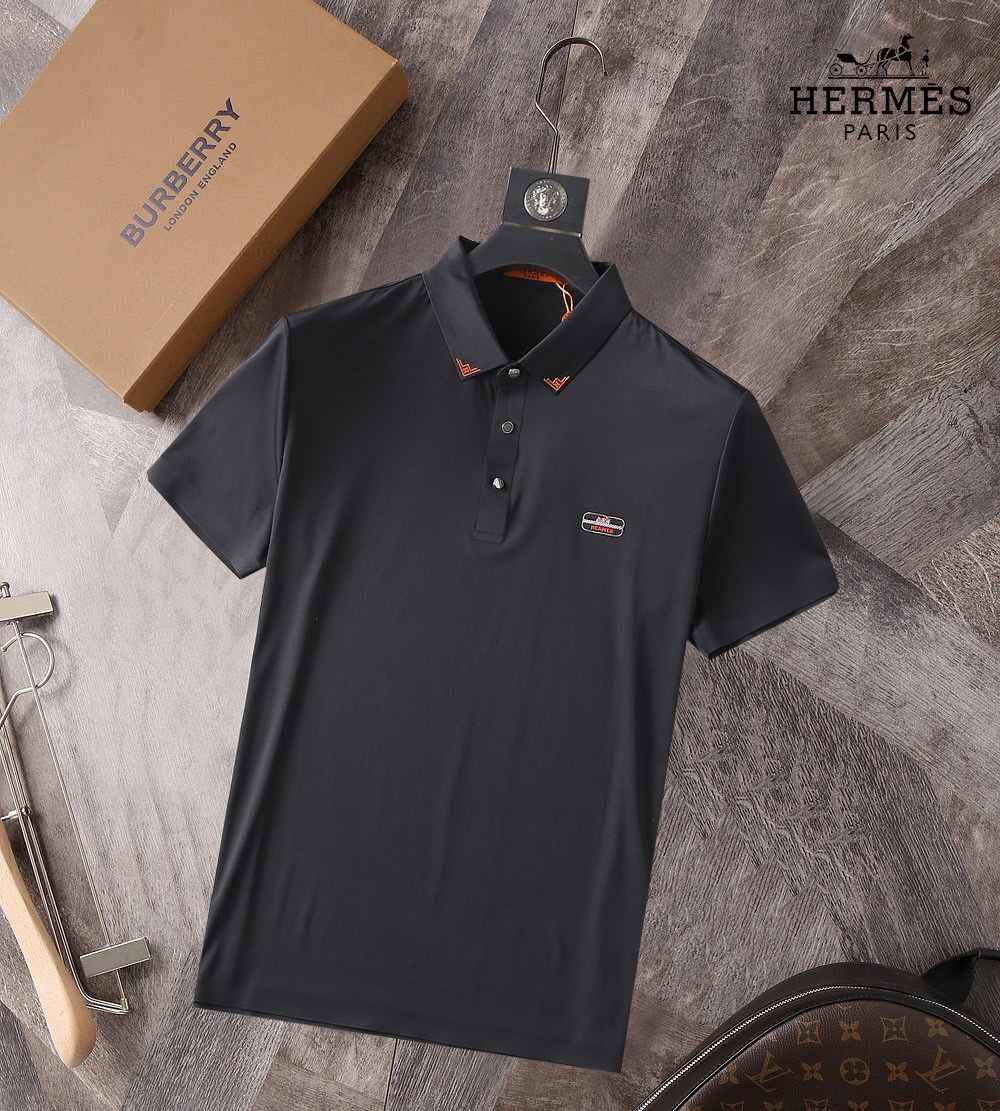 Hermes Vêtements Polo T-Shirt Blanc Série d’été Manches courtes