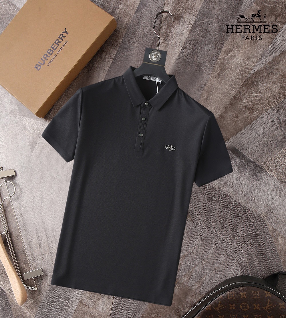 Hermes Vêtements Polo T-Shirt Blanc Série d’été Manches courtes