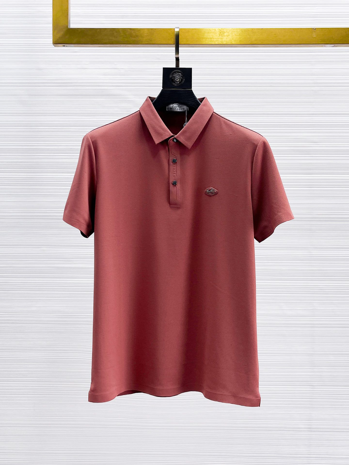 Vendre uniquement de haute qualité
 Hermes Vêtements Polo T-Shirt Blanc Série d’été Manches courtes