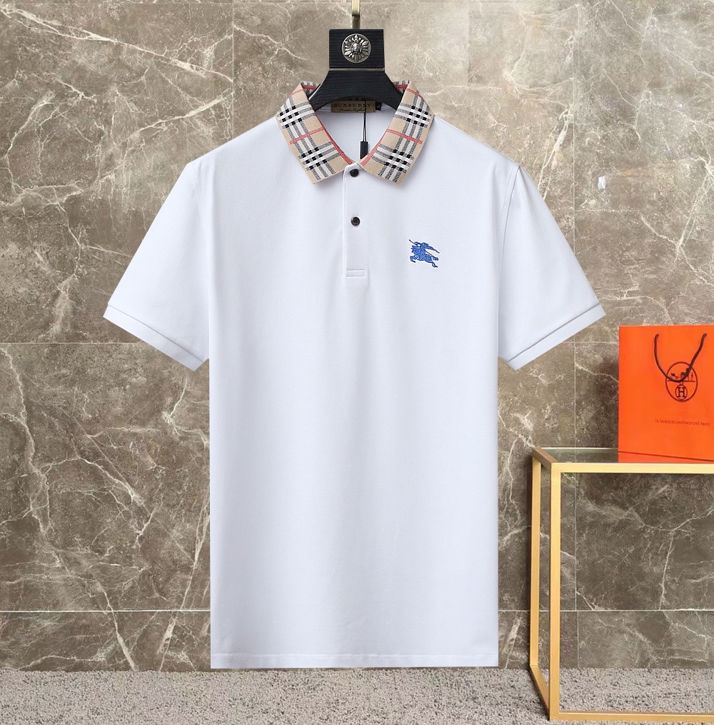 Burberry Clothing Polo T-Shirt AAA Class Replica
 White Summer Collection Short Sleeve