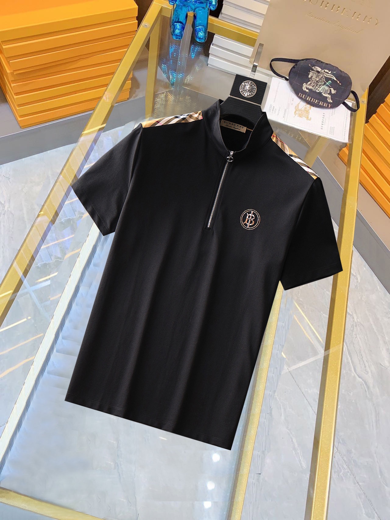 1: 1 kloon
 Burberry Kleding Polo T-Shirt Wit Zomercollectie Korte mouw