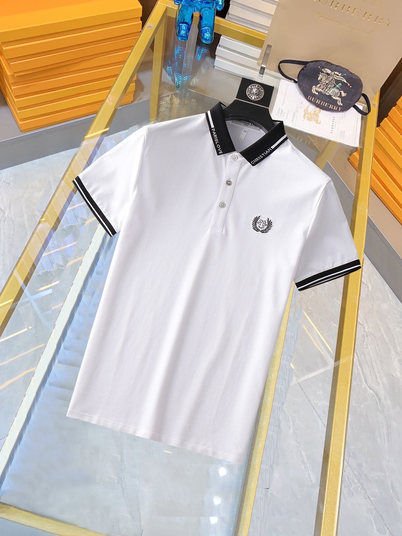 Dior Kleding Polo T-Shirt Wit Zomercollectie Korte mouw