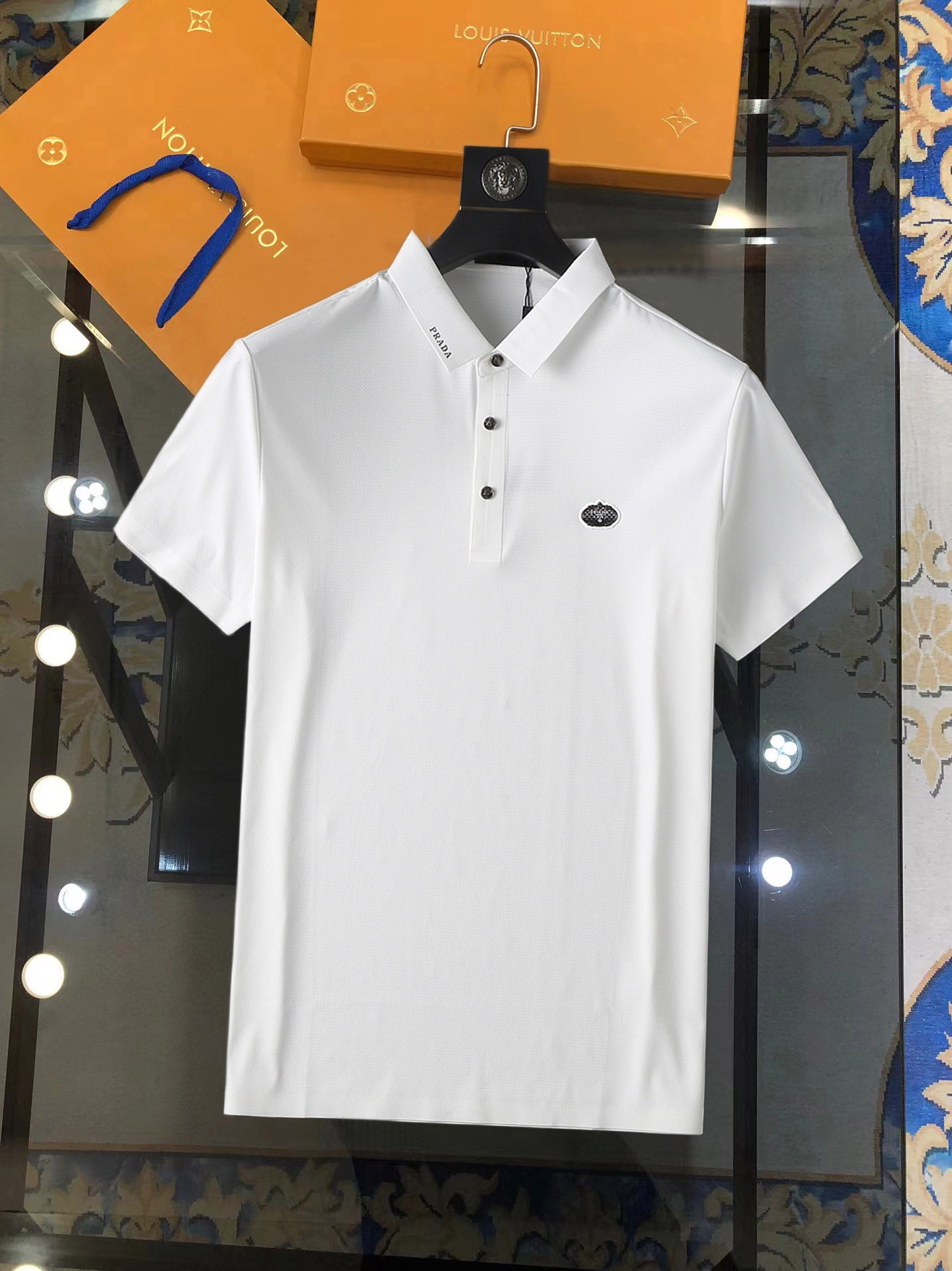 Prada Kleding Polo T-Shirt Nederland verkoop
 Wit Zomercollectie Korte mouw