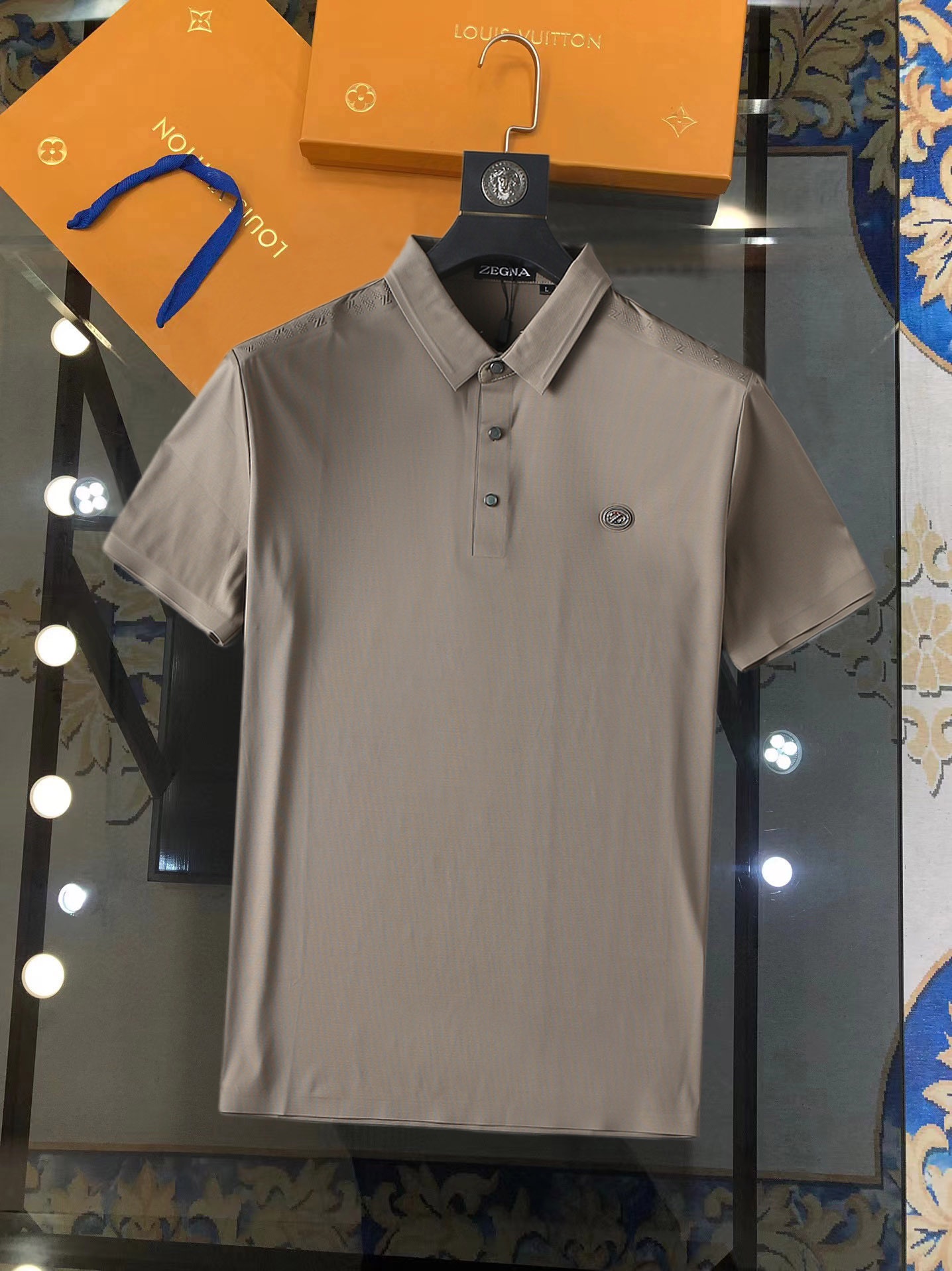 AAA -kwaliteitsreplica
 Zegna Kleding Polo T-Shirt Wit Zomercollectie Korte mouw