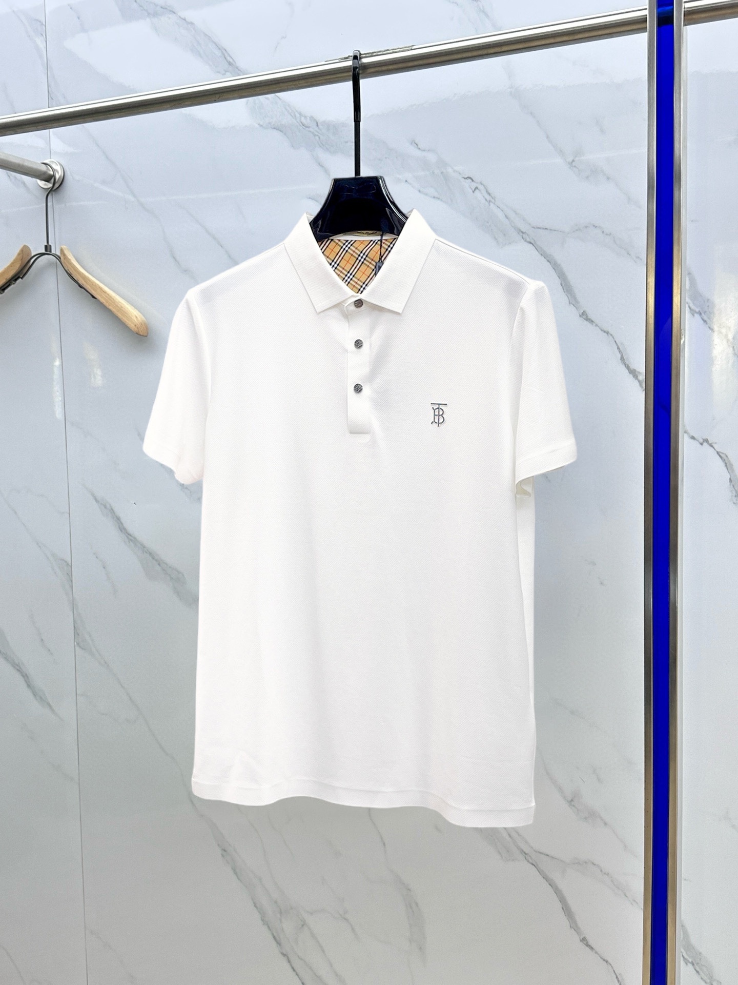 De beste kwaliteit replica
 Burberry Kleding Polo T-Shirt Wit Zomercollectie Korte mouw