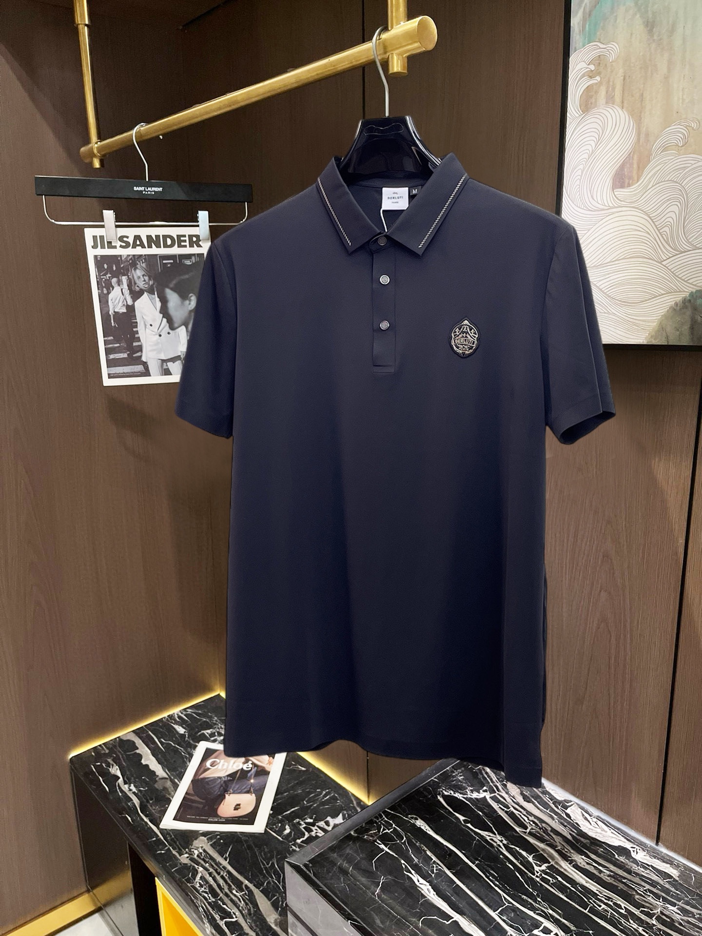 Berluti Kleidung Polo T-Shirt Weiß Sommerkollektion Kurzarm