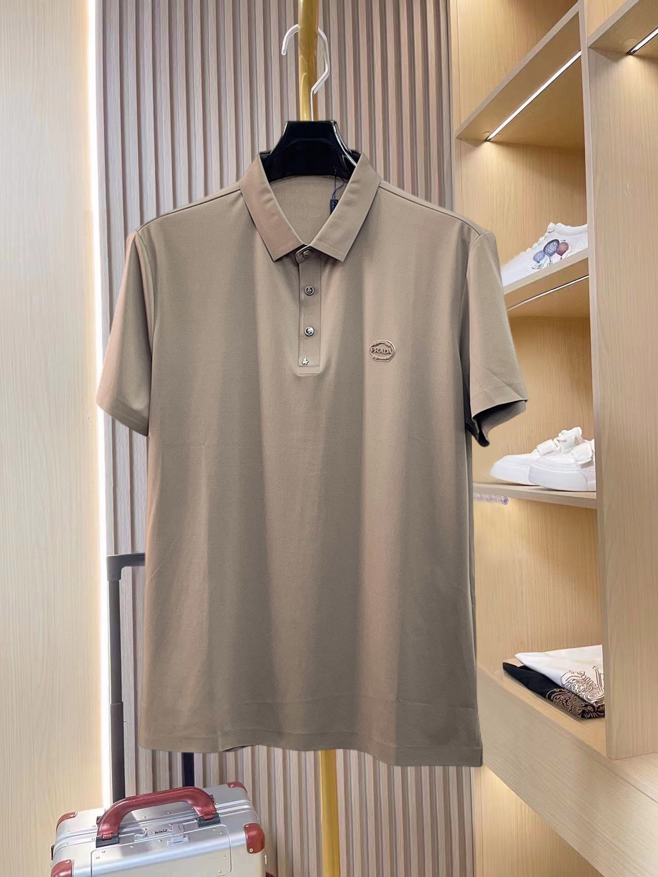 Prada Kleidung Polo T-Shirt Genauso wie das Original
 Weiß Sommerkollektion Kurzarm