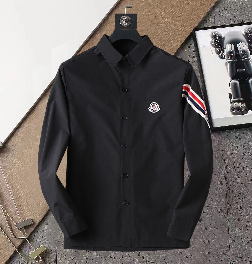 Moncler Kleding Overhemden Mannen Katoen Herfstcollectie Fashion Lange mouw