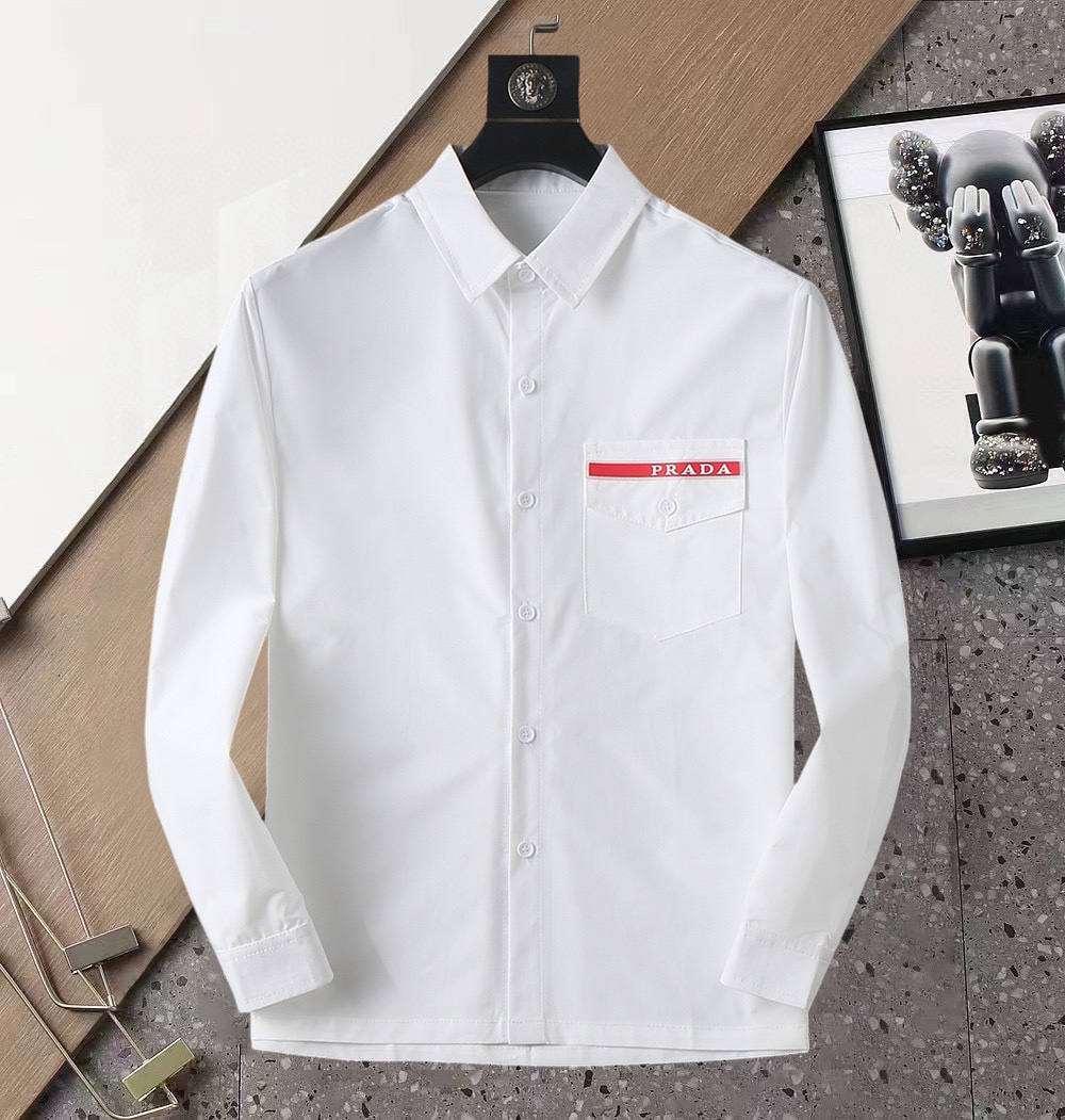 Prada 2025 Spring Men's Long Sleeve Casual Shirt - Premium Cotton 2 i1727346473 6750 12