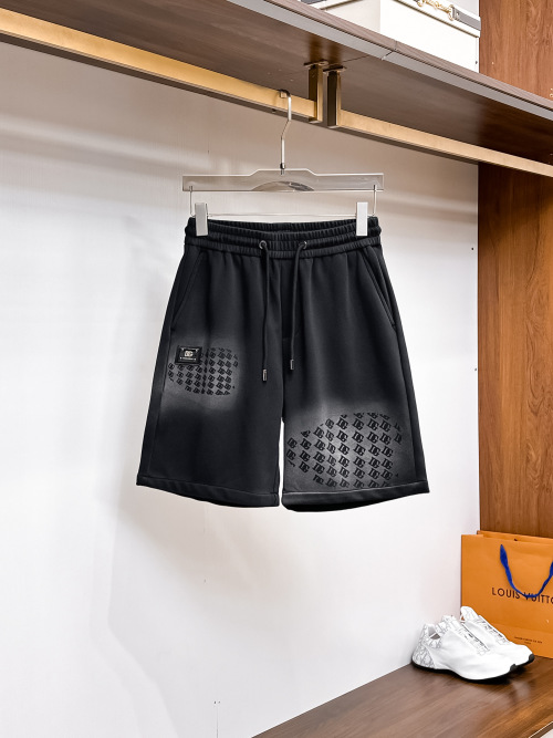 Dolce & Gabbana Men's Black Cotton Blend Shorts with Logo Print, M-4XL