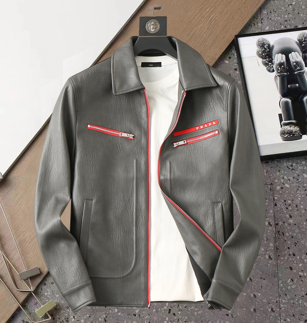 NO:510460,Prada 2025 new leather jacket, urban fashion and casual style!  The fabric is cool and hot jacket. It is fashionable and versatile, with breathable upper body and fashionable and beautiful. The special fabrics are imported from the UK. They have unique texture, soft and smooth feel, and excellent details. They are not a product that ordinary fabrics can compare with. Very charming design, inner sewing edging technology, customized original logo auxiliary material design!  The details are very in place. They give users full experience and perfect protection. They are minimalist and seasonal design elements, perfect style, and highly recommended!  Size M-3XL, prada, jackets & coats, jackets & coats,leather jacket,alexander wang19860909普拉达 2025新款皮衣夹克,都市时尚休闲款！面料帅酷爆款夹克外套.时尚都市百搭款款,上身透气而且时尚靓丽,特供面料都是英国进口的 质感独特,手感柔嫩顺滑,细节出色 不是一般面料所能对比的产品.非常极具魅力的设计,内缝包边工艺,定制原版logo辅料设计！细节非常到位.给使用者充分的体验和完善的保护,极简当季的设计元素,完美版型,强烈推荐！ 尺码M-3XL,,prada,jackets & coats,jackets & coats,leather jacket,alexander wang,Men's clothing