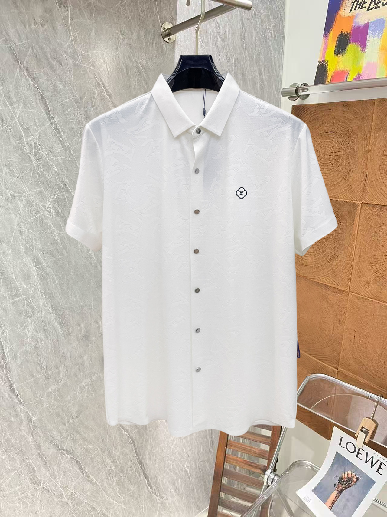 Louis Vuitton LV 高端商务 白领 单位人士必入单品 无痕压胶冰丝休闲商务短袖衬衫 科技面料 冰丝无痕
