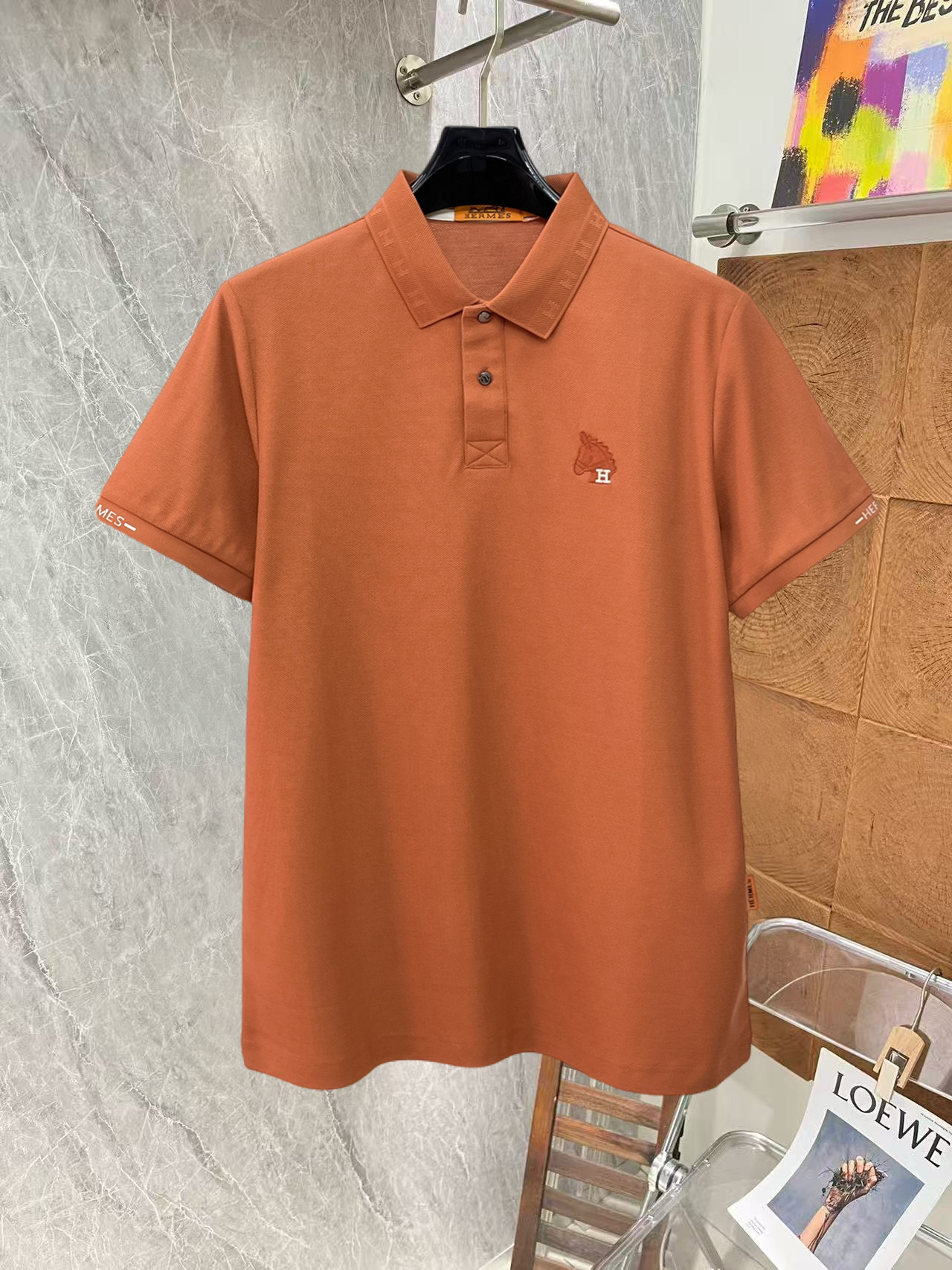 Hermès 爱马仕 高端货商务 白领 单位人士必入单品 珠地面料休闲商务短袖Polo 科技面料