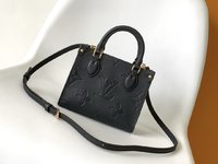 Louis Vuitton LV Onthego Bags Handbags Apricot Color Black Empreinte​ Cowhide M46993