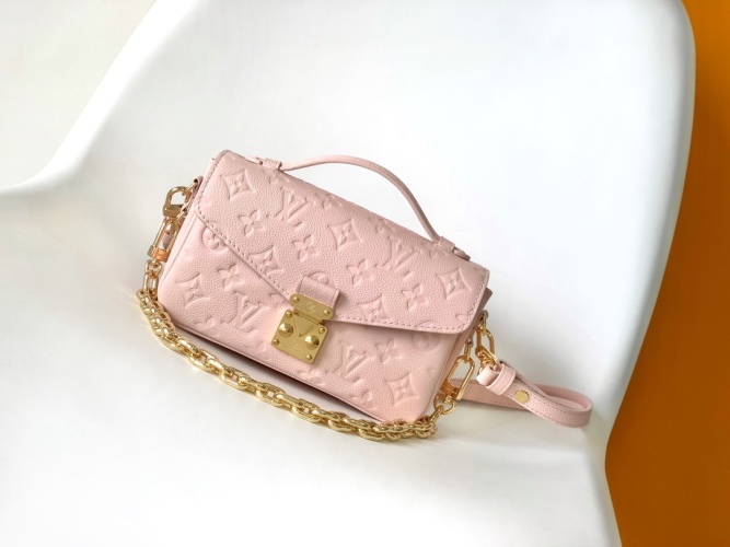 Louis Vuitton Pochette Métis East West Pink Monogram Empreinte Leather Bag 1 Louis Vuitton Pochette Métis East West Pink Monogram Empreinte Leather Bag