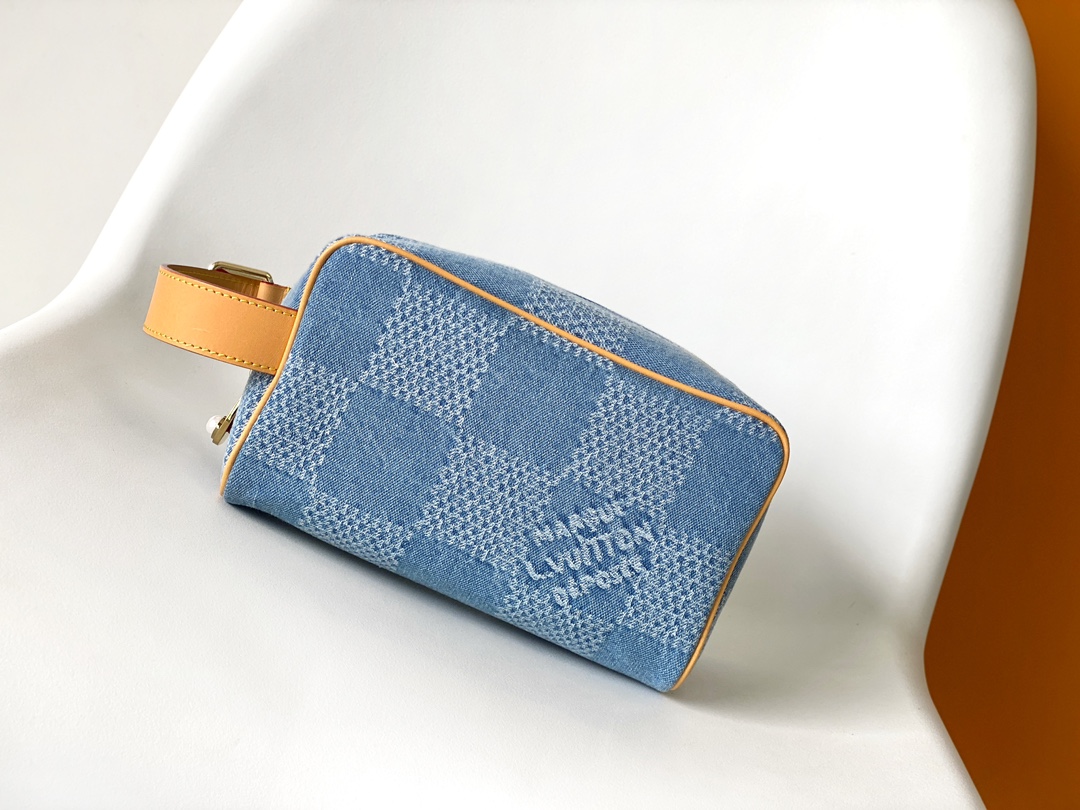 Nieuwe designer replica
 Louis Vuitton Tassen Clutches Zwart Blauw raster Bruin Geel Monogram Canvas Koeienhuid Stof M11765