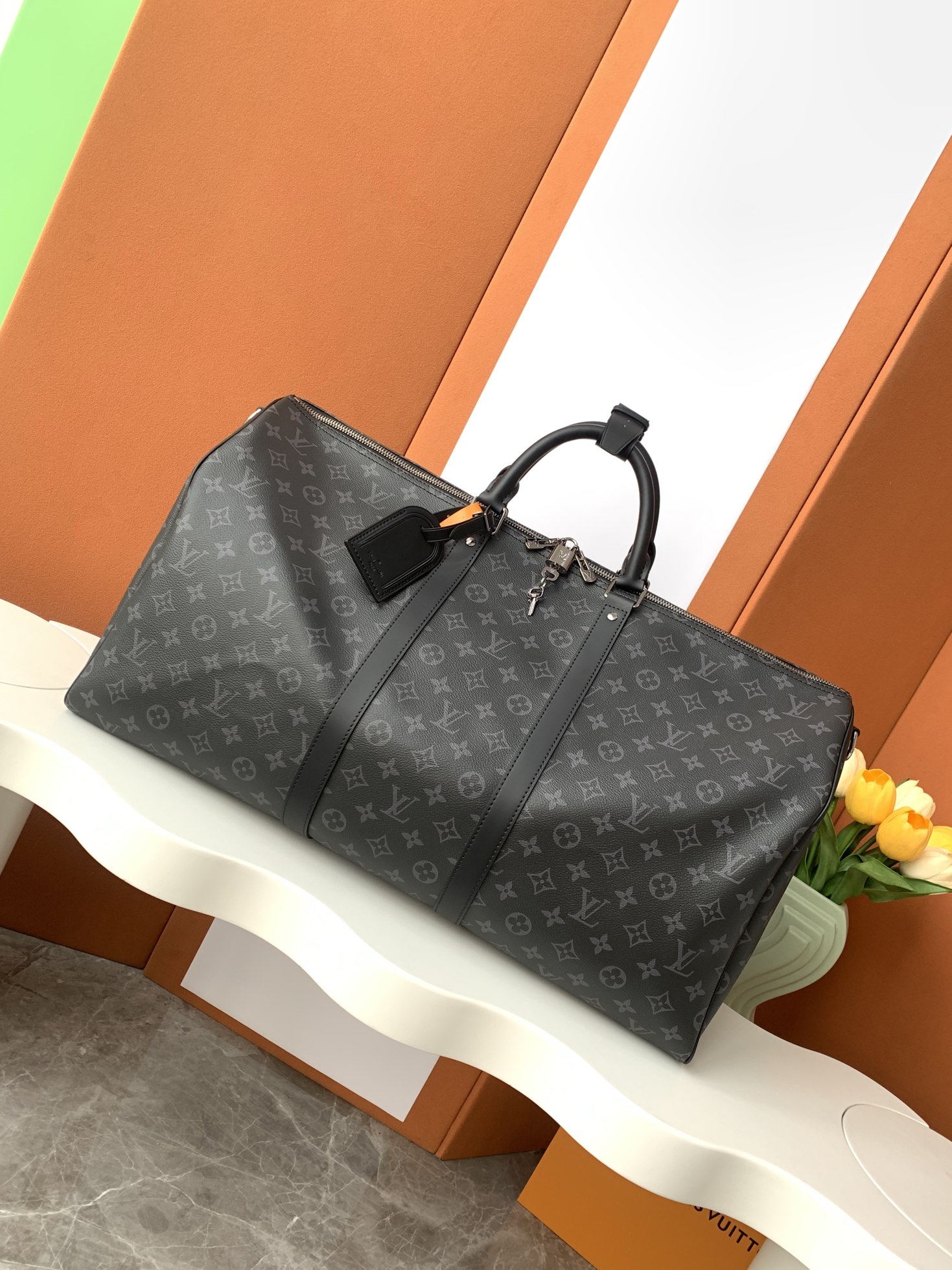 Keepall 55 旅行袋【特级加强版】型号： M40605皮料： 是意大利A级皮料五金： 采用进口A