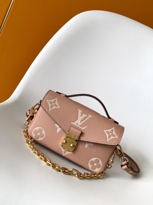 Louis Vuitton Pochette Métis East West Pink Monogram Empreinte Leather Bag 1 Louis Vuitton Pochette Métis East West Pink Monogram Empreinte Leather Bag
