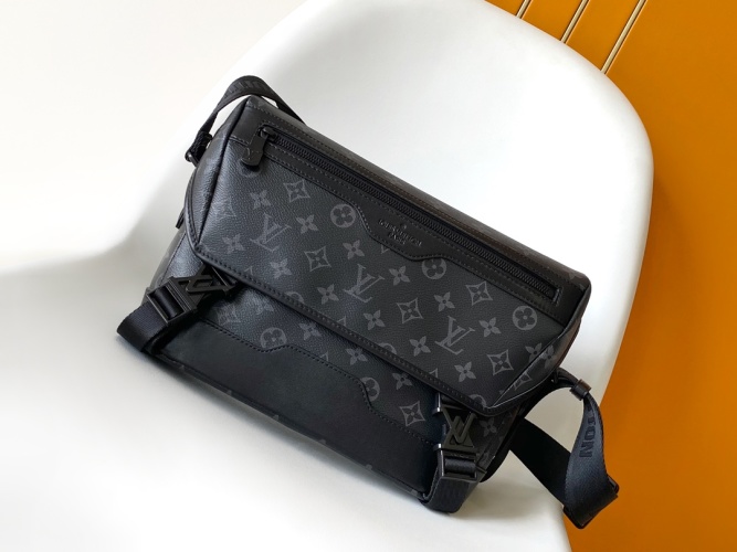 Louis Vuitton Voyager Small Messenger Bag Monogram Shadow Leather Black 1 Louis Vuitton Voyager Small Messenger Bag Monogram Shadow Leather Black