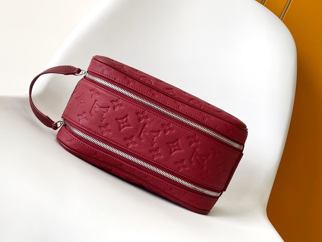 Louis Vuitton Dopp Kit Taurillon Monogram Leather Travel Pouch, Red 5 i1732165226 1882 3