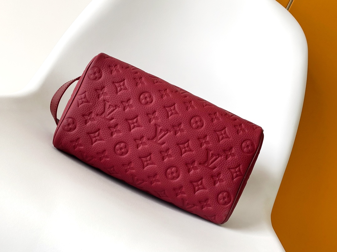 Louis Vuitton Dopp Kit Taurillon Monogram Leather Travel Pouch, Red 4 i1732165226 2084 2