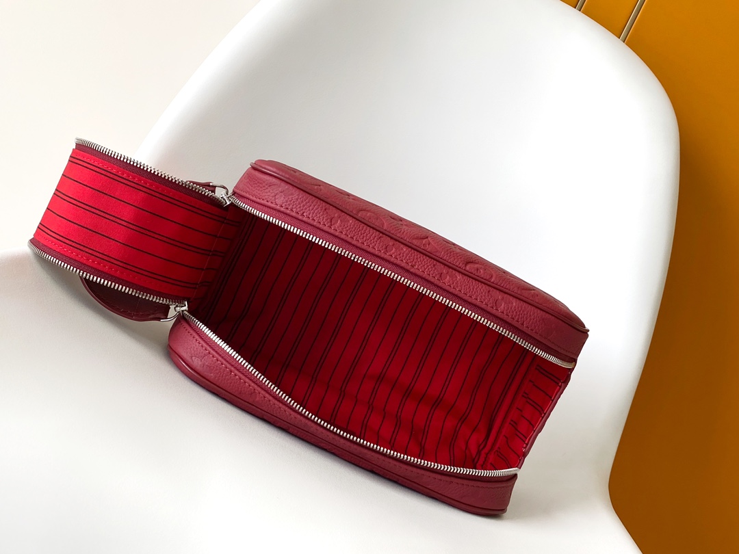 Louis Vuitton Dopp Kit Taurillon Monogram Leather Travel Pouch, Red 8 i1732165226 8099 8