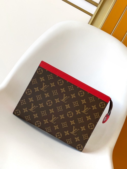 Louis Vuitton Pochette Voyage Medium Clutch Monogram Macassar Canvas