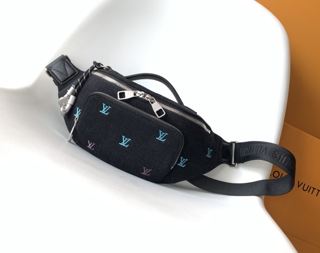 Louis Vuitton Gradient Monogram Denim Waist Bag, 37x14x13cm 1 Louis Vuitton Gradient Monogram Denim Waist Bag, 37x14x13cm