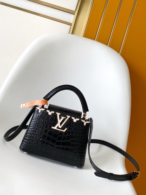 Louis Vuitton Capucines BB Black Alligator Leather Top Handle Bag 1 Louis Vuitton Capucines BB Black Alligator Leather Top Handle Bag